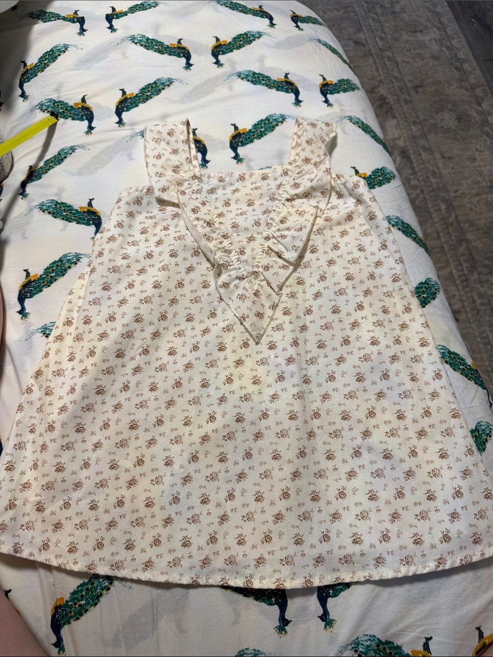 Girls' Casual Cream Floral Sundress - Unbranded